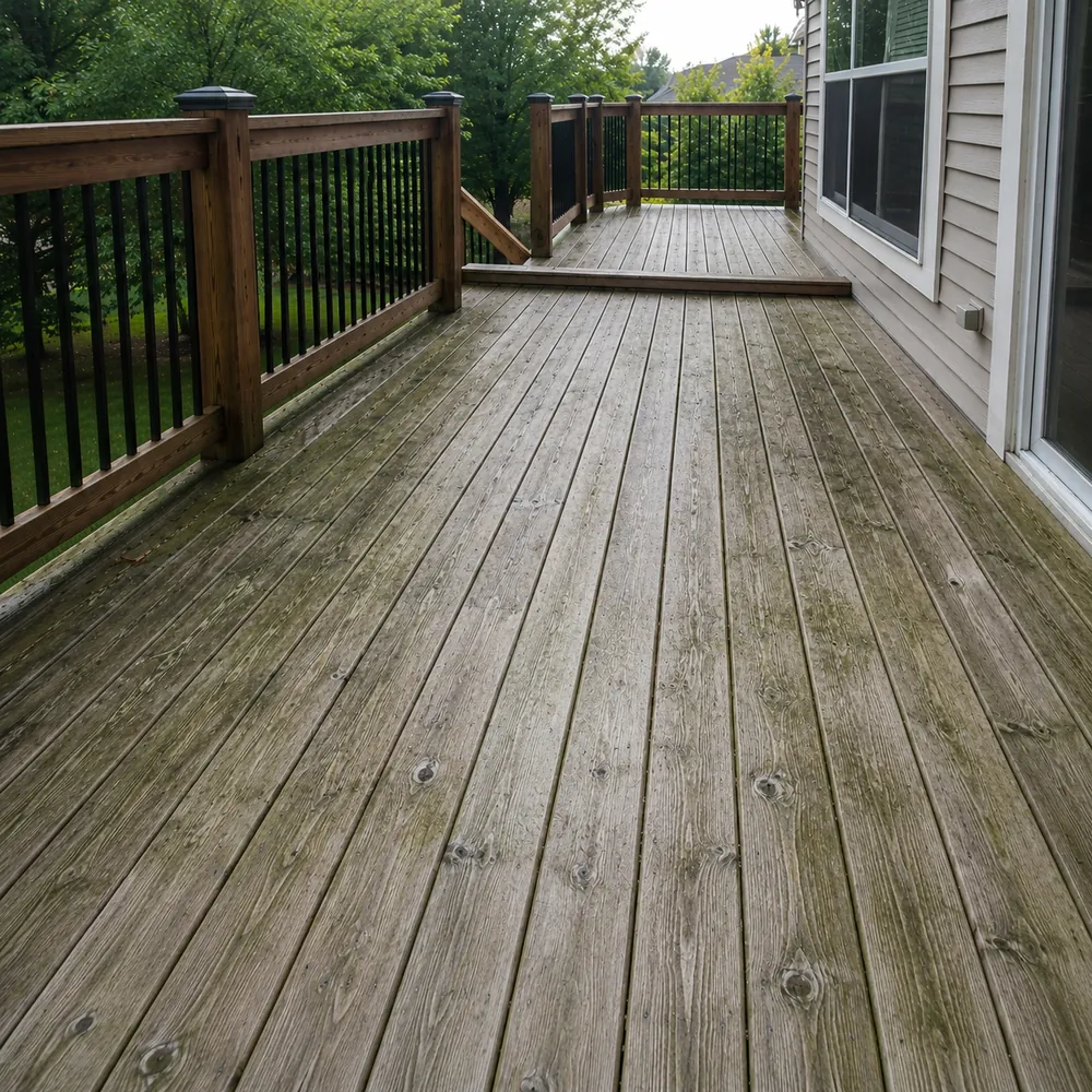 Before and after Deck Cleaning