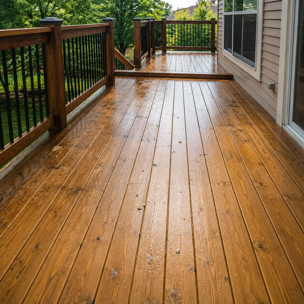 Before and after Deck Cleaning